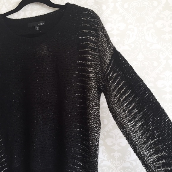 Black and Silver Shimmer Sweater - Picture 3 of 4