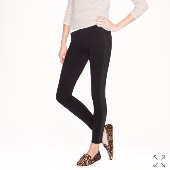 J.Crew Pixie Pant in Leather Tuxedo Stripe