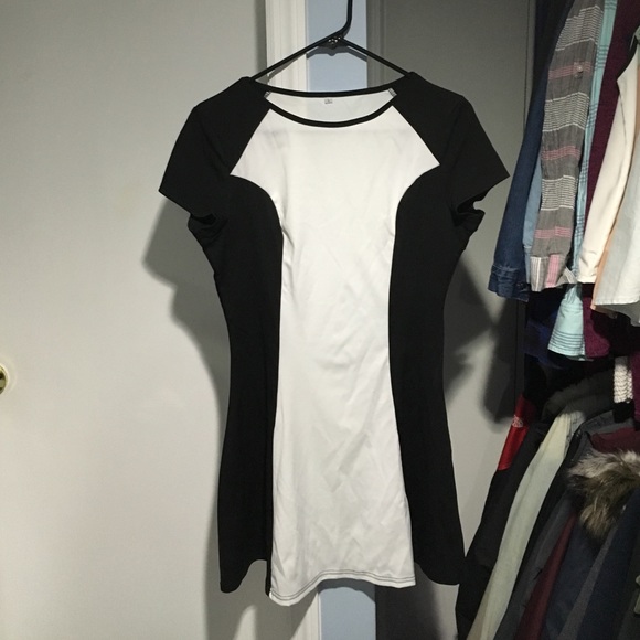Black & White Fitted Mini Dress