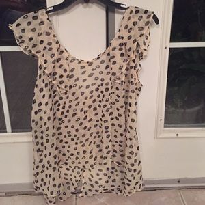 Black and cream polka dot BGBG top