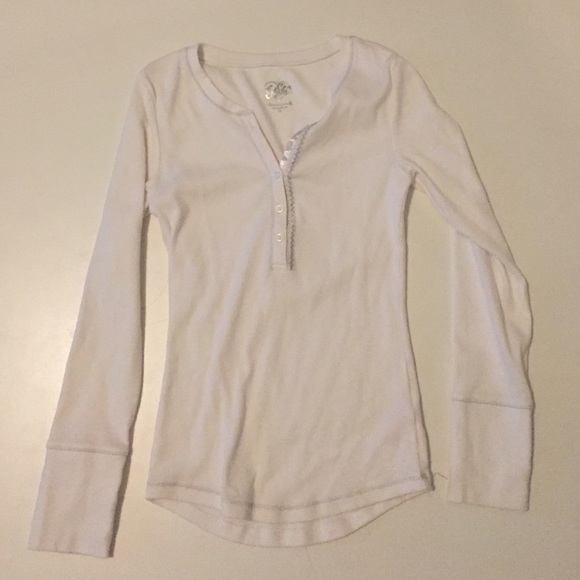 Justice soft white long sleeve tee