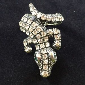 Rhinestone Alligator Ring