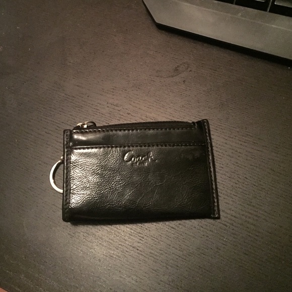 Coach card holder keychain wallet