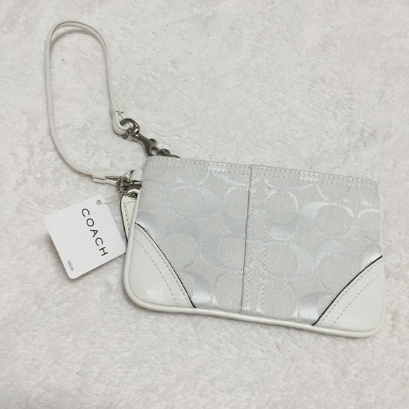 NWT White Wristlet from Coach Signature Collection