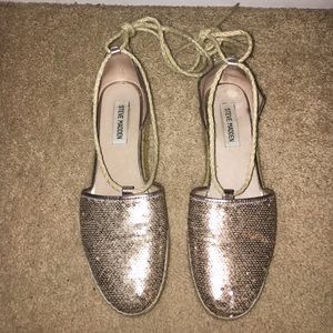 Gold Tie Up espadrilles