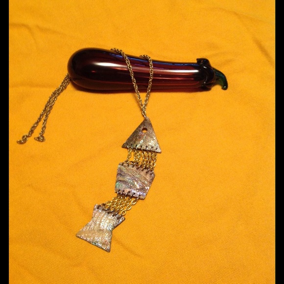 VINTAGE IRIDESCENT FISH NECKLACE