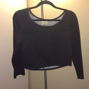 Polka dot button up crop