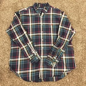Men's plaid button down shirt