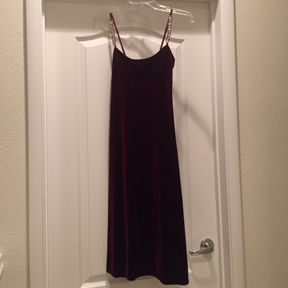 Burgundy velvet dress