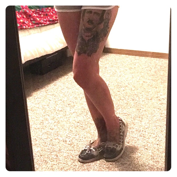 Blue and white sailor Sperrys!