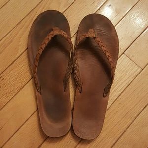 Rainbow twisted strap sandals