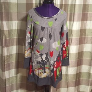 Aryeh light sweater dress cute fall colors Sz m