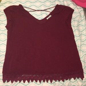 American Eagle Maroon Shirt