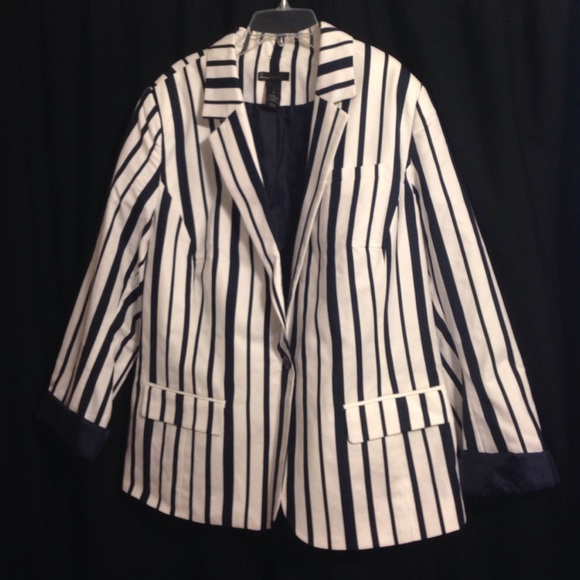 RESERVED Navy Striped Blazer & Lace Dress Bundle