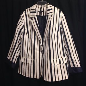 RESERVED Navy Striped Blazer & Lace Dress Bundle