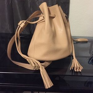 Free People Tan Leather Sack Crossbody