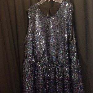 All Over Navy Sequin Dress