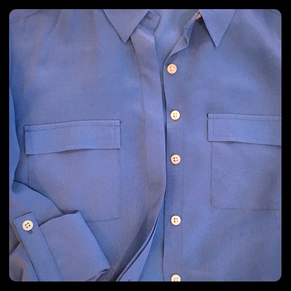 Ann Taylor Silk Botton Down Shirt - size 4P