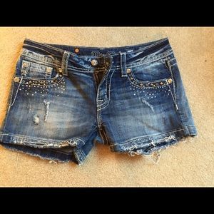 Miss me embellished denim shorts
