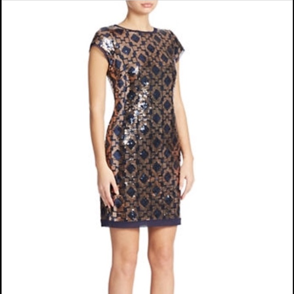 Vince Camuto Geo-Print Metallic Dress - NWOT