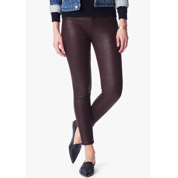 7 For All Mankind Denim - 7 For All Mankind Coated Skinny Jeans (Maroon)