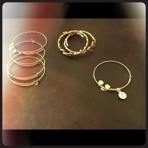 Alex & Ani gold tone bracelet lot.