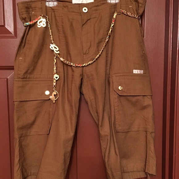 Baby Phat Pants - Super cute Cargo Shorts with gold accents, Size 14