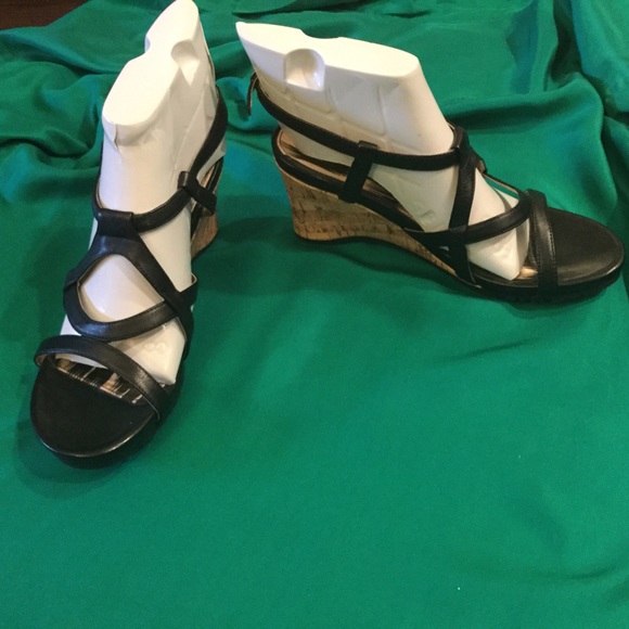 East Step Strappy Cork Wedges  NWOT