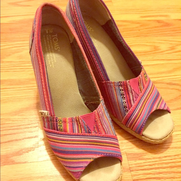 TOMS wedge peep toe