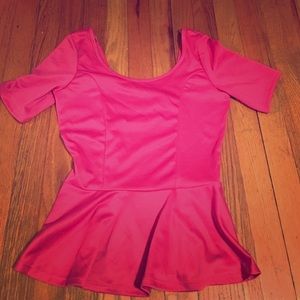 Pink peplum top