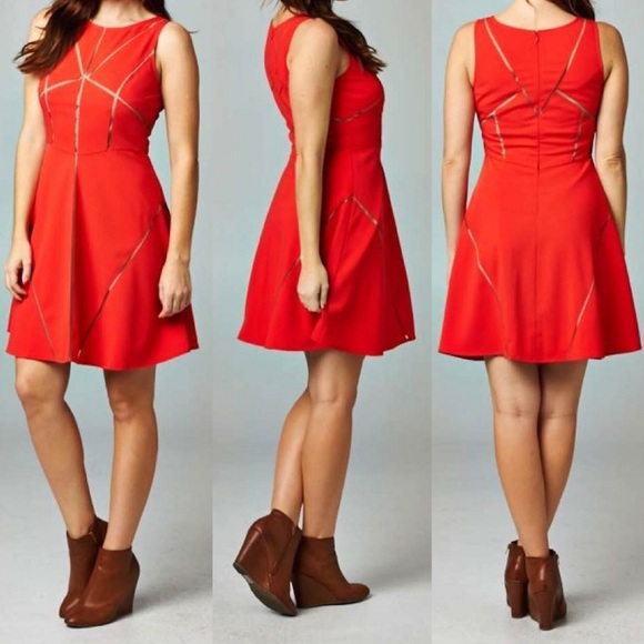 ‼️SALE‼️Mesh Cut Out Skater Dress - Picture 3 of 3