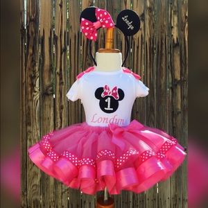 Minnie Mouse inspired ribbon trim tutu, tutu