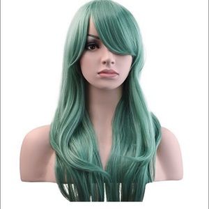 YOPO 28" Wig Long Big Wavy Hair Wig(Green)