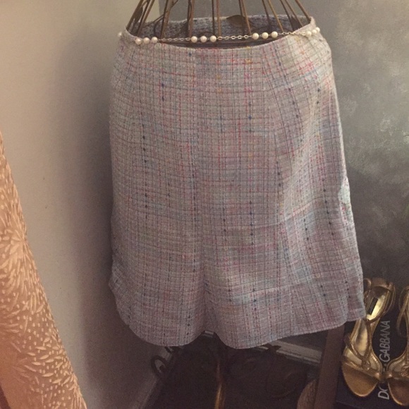 Tweed light blue multi skirt - Picture 2 of 3