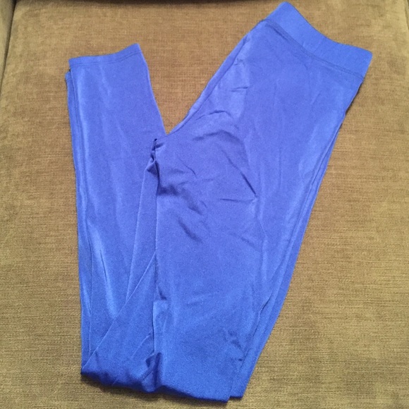 PINK blue metallic leggings