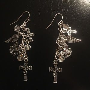 Silver Cross earrings