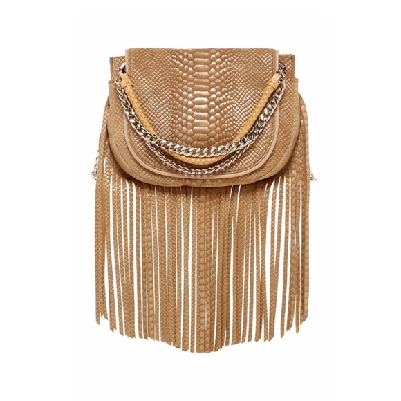 Ramy Brook Camile Fringe Messenger, Camel Suede