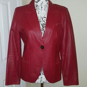 AMAZING, RED LEATHER BLAZER...FABULOUS!