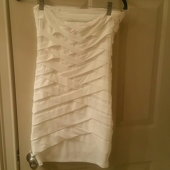 White mini criss cross dress