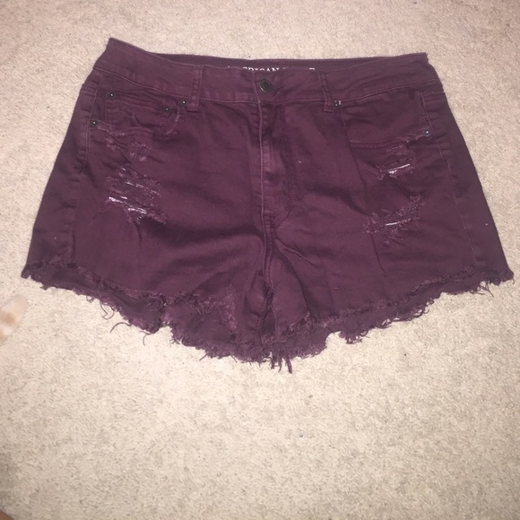 American Eagle Outfitters Pants - AE Burgundy High Waist Shorts