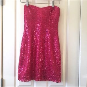 Hot Pink Sequin Bodycon Dress