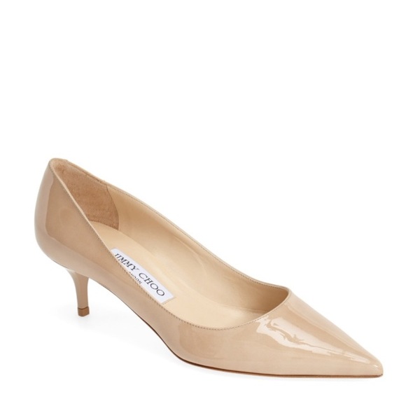 Jimmy Choo Aza Pump Nude kitten heel New