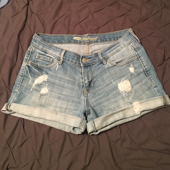 Light wash jean shorts