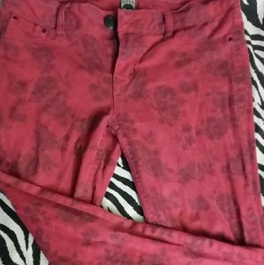 REWASH ULTRA SKINNY RED FLORAL PRINTED JEANS