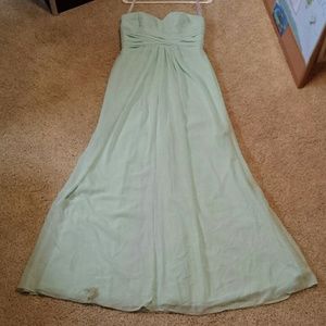 Davids Bridal F15555 Long Strapless Chiffon Dress