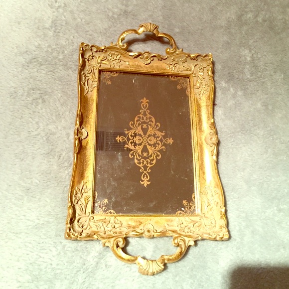 SOLD Gold mirror tray