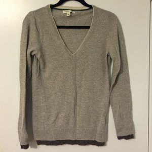 Banana republic double layer grey vneck sweater