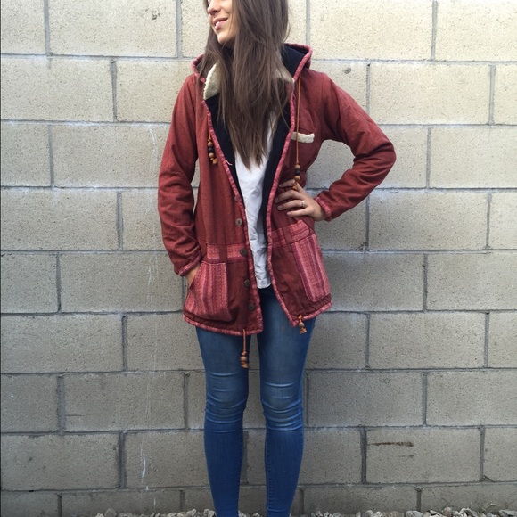 Maroon boho jacket