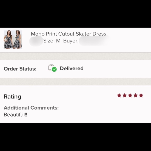 ‼️SALE‼️Mono Print Cutout Skater Dress - Picture 3 of 3