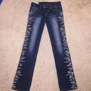 NWOT Sequined Skinny Jeans